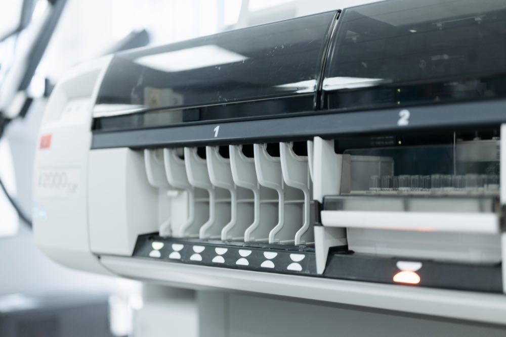 Close-up of laboratory testing instrumentation