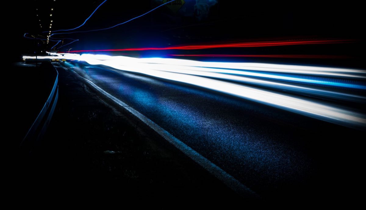Light trails conveying the compressed timeline of an expedited regulatory pathway