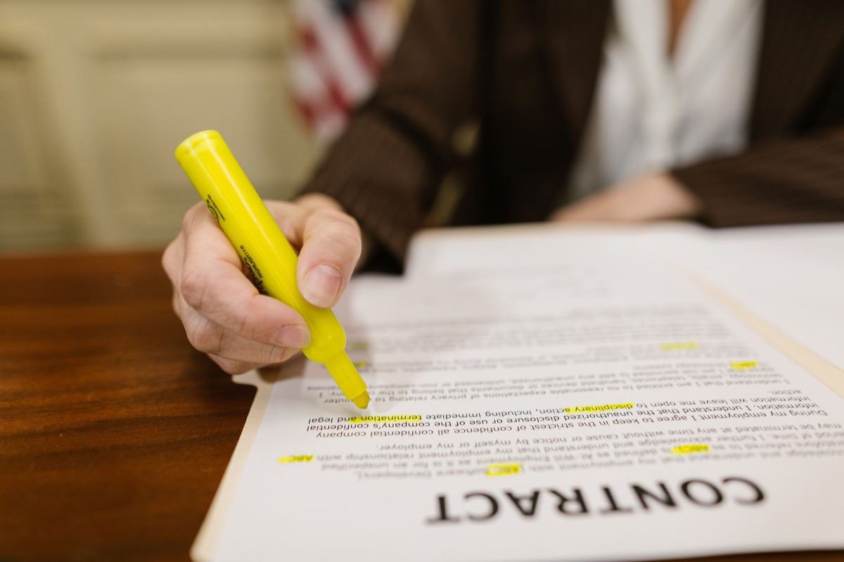 Reviewer marking up a promotional piece against OPDP enforcement patterns