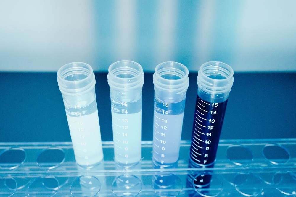 Colorful test tubes in a laboratory setting