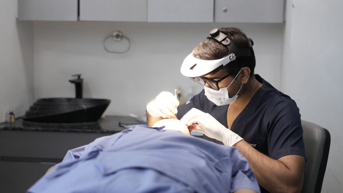 Dermatology regulatory scientist reviewing skin-treatment data