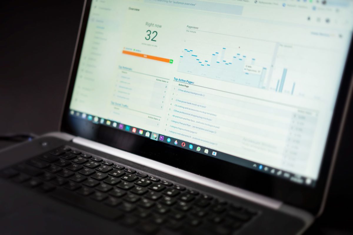 Analytics dashboard tracking live operational data on a laptop