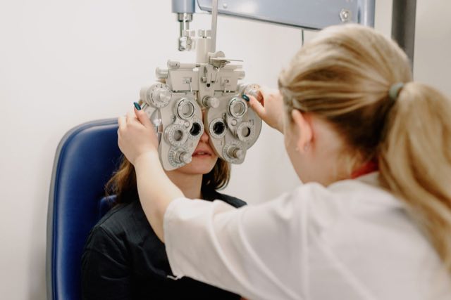 Eye examination equipment in an ophthalmology clinic