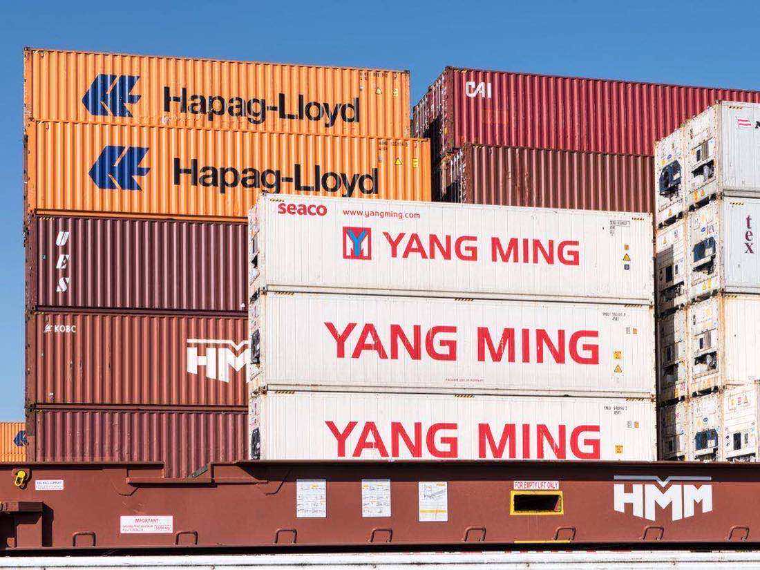 Freight and logistics operations at an import distribution point