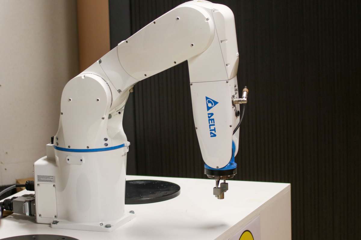 A close-up of a precision robotic arm