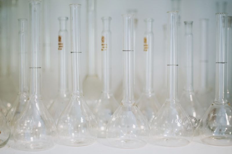 Volumetric flasks in an analytical laboratory supporting methods and specifications