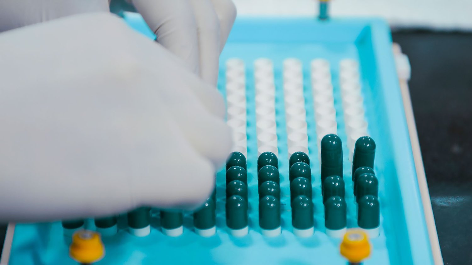 Capsules moving through a production process