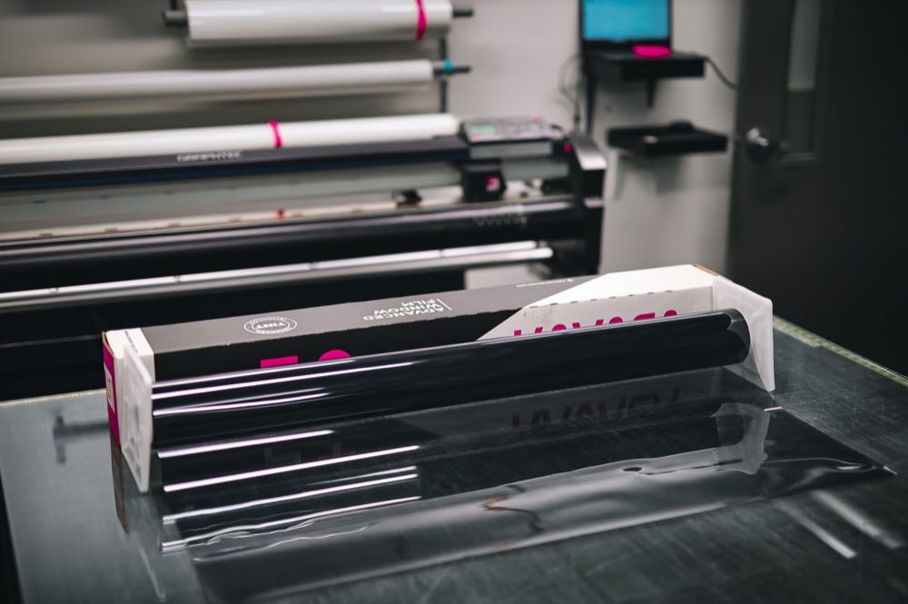 Modern label printing equipment where approved wording becomes physical packaging