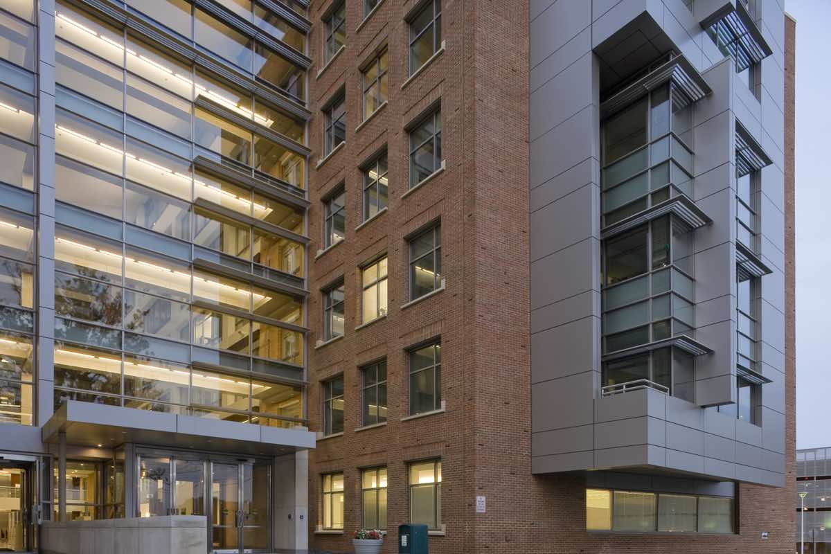 FDA White Oak campus building at dusk
