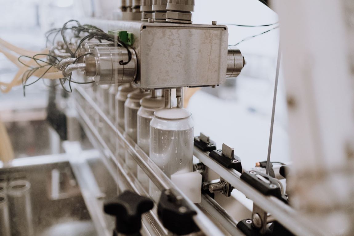 A pharmaceutical filling and packaging line in operation