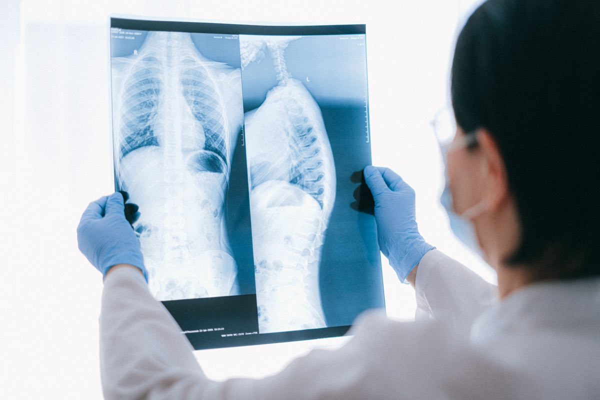Respiratory regulatory scientist reviewing chest imaging