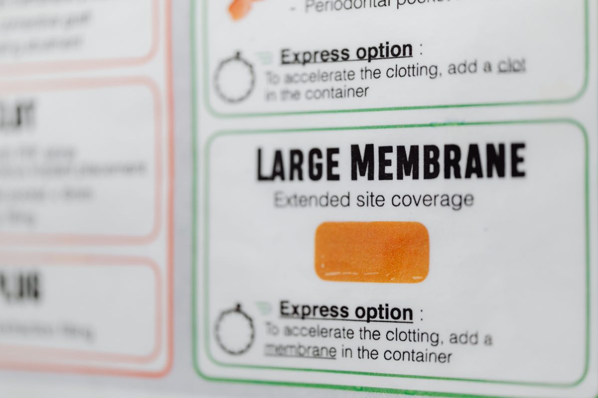 A close-up of a medical device instruction and information label